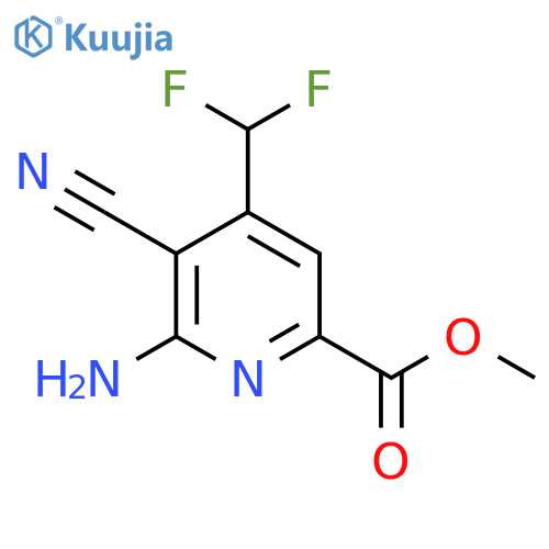 Methyl 2-amino-3-cyano-4-(difluoromethyl)pyridine-6-carboxylate structure
