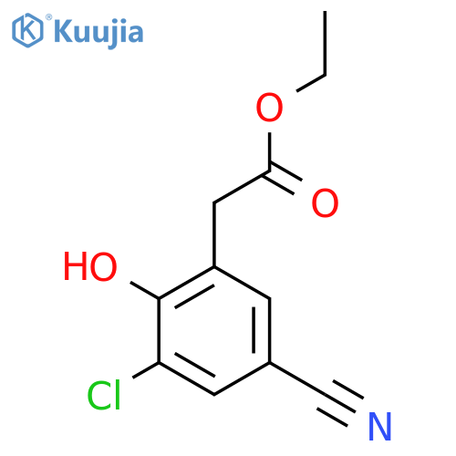 Ethyl 3-chloro-5-cyano-2-hydroxyphenylacetate structure