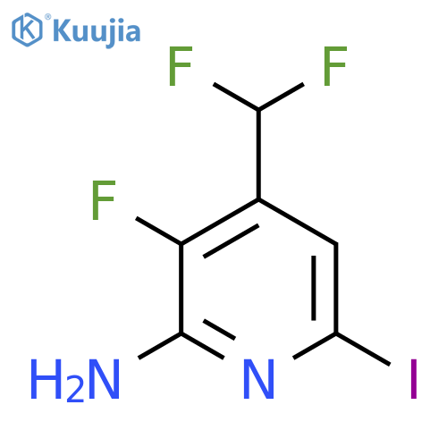 2-Amino-4-(difluoromethyl)-3-fluoro-6-iodopyridine structure