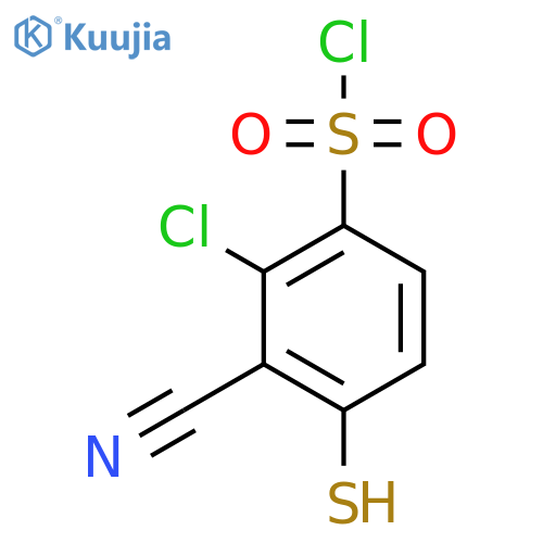 2-Chloro-3-cyano-4-mercaptobenzenesulfonyl chloride structure