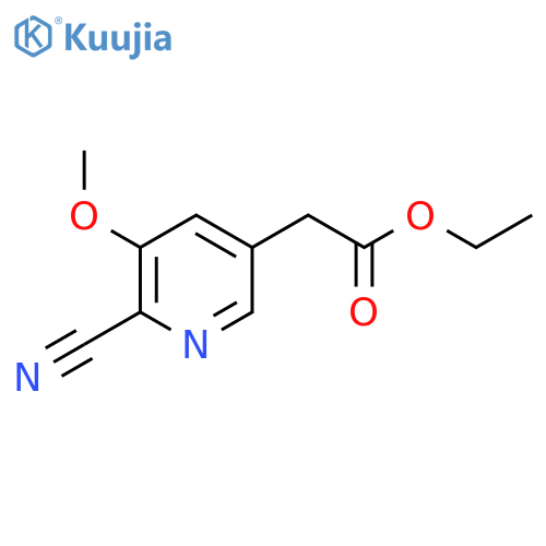 Ethyl 2-cyano-3-methoxypyridine-5-acetate structure