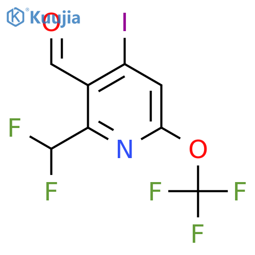 2-(Difluoromethyl)-4-iodo-6-(trifluoromethoxy)pyridine-3-carboxaldehyde structure