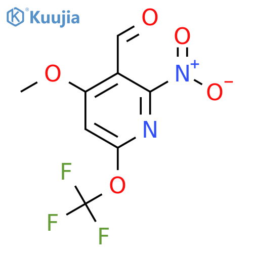 4-Methoxy-2-nitro-6-(trifluoromethoxy)pyridine-3-carboxaldehyde structure