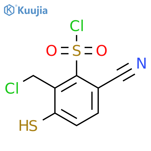 2-Chloromethyl-6-cyano-3-mercaptobenzenesulfonyl chloride structure