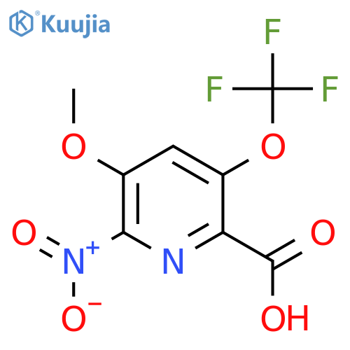3-Methoxy-2-nitro-5-(trifluoromethoxy)pyridine-6-carboxylic acid structure