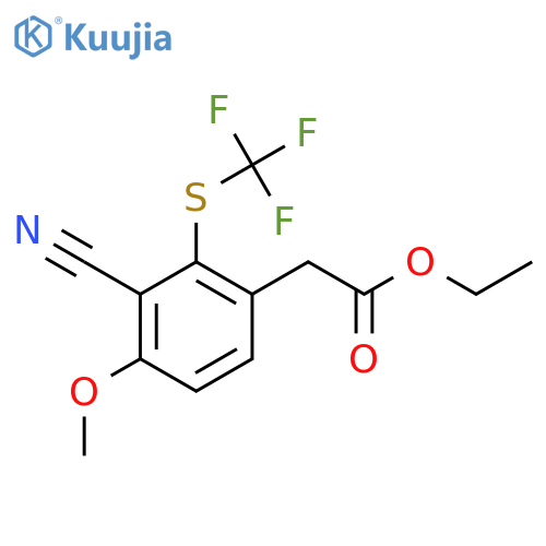 Ethyl 3-cyano-4-methoxy-2-(trifluoromethylthio)phenylacetate structure