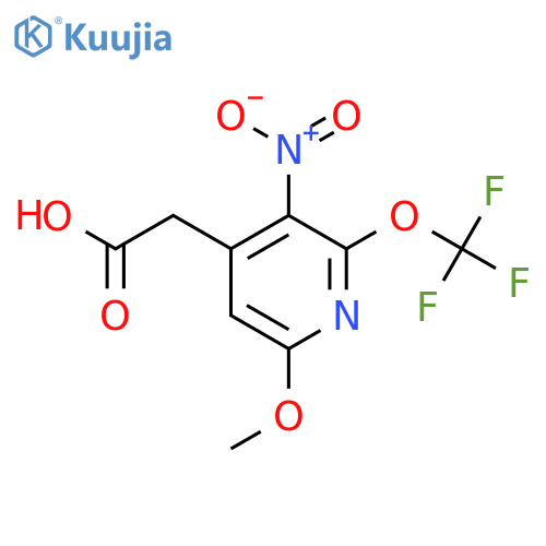 6-Methoxy-3-nitro-2-(trifluoromethoxy)pyridine-4-acetic acid structure