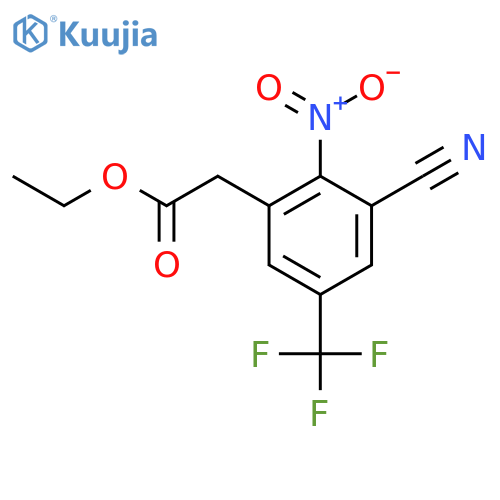 Ethyl 3-cyano-2-nitro-5-(trifluoromethyl)phenylacetate structure