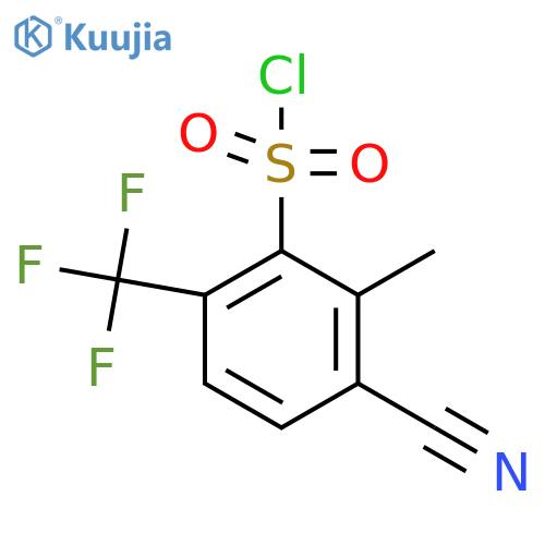 3-Cyano-2-methyl-6-(trifluoromethyl)benzenesulfonyl chloride structure