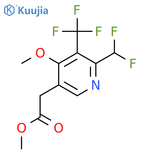 Methyl 2-(difluoromethyl)-4-methoxy-3-(trifluoromethyl)pyridine-5-acetate structure