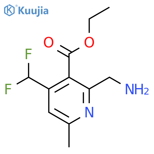 Ethyl 2-(aminomethyl)-4-(difluoromethyl)-6-methylpyridine-3-carboxylate structure