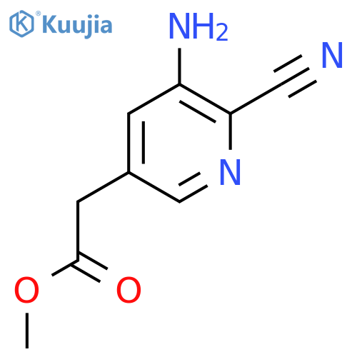 Methyl 3-amino-2-cyanopyridine-5-acetate structure