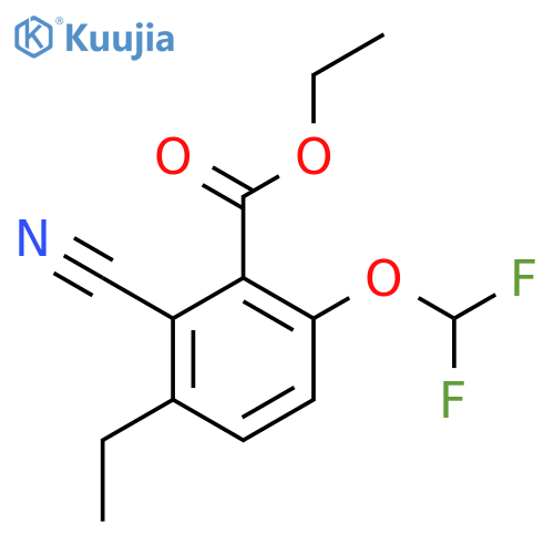 Ethyl 2-cyano-6-difluoromethoxy-3-ethylbenzoate structure
