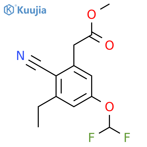 Methyl 2-cyano-5-difluoromethoxy-3-ethylphenylacetate structure