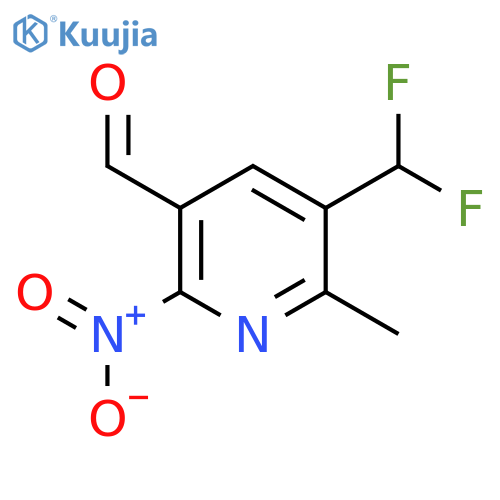3-(Difluoromethyl)-2-methyl-6-nitropyridine-5-carboxaldehyde structure