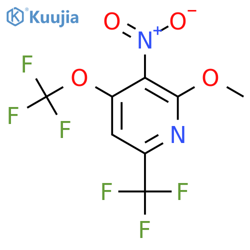 2-Methoxy-3-nitro-4-(trifluoromethoxy)-6-(trifluoromethyl)pyridine structure