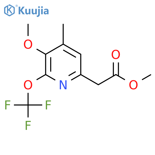 Methyl 3-methoxy-4-methyl-2-(trifluoromethoxy)pyridine-6-acetate structure