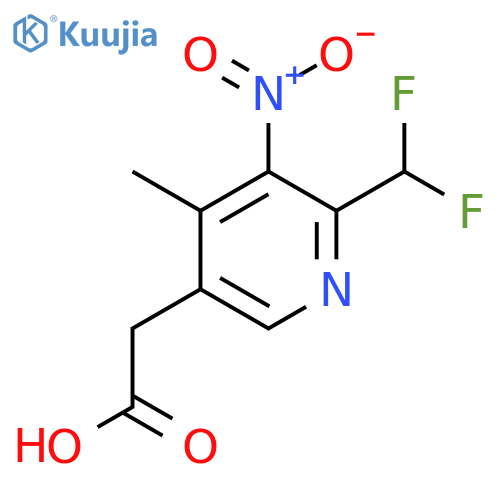 2-(Difluoromethyl)-4-methyl-3-nitropyridine-5-acetic acid structure