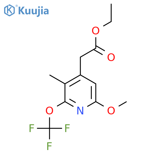 Ethyl 6-methoxy-3-methyl-2-(trifluoromethoxy)pyridine-4-acetate structure