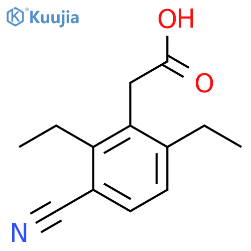 3-Cyano-2,6-diethylphenylacetic acid structure
