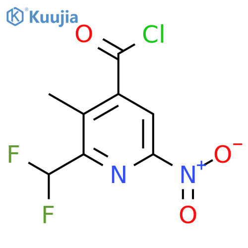 2-(Difluoromethyl)-3-methyl-6-nitropyridine-4-carbonyl chloride structure