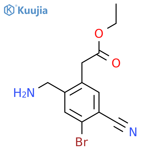 Ethyl 2-aminomethyl-4-bromo-5-cyanophenylacetate structure