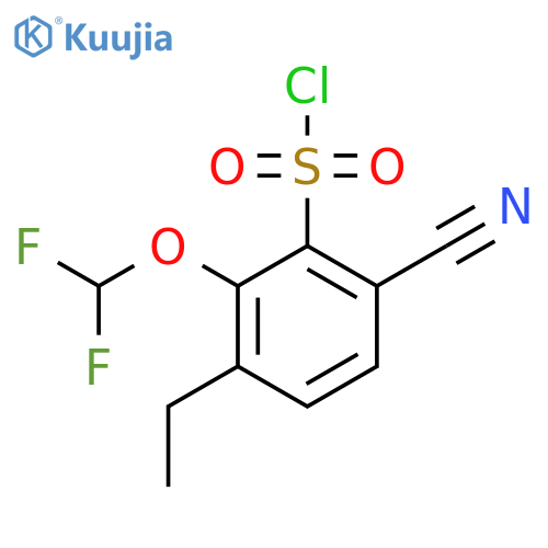 6-Cyano-2-difluoromethoxy-3-ethylbenzenesulfonyl chloride structure