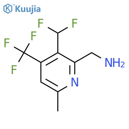 2-(Aminomethyl)-3-(difluoromethyl)-6-methyl-4-(trifluoromethyl)pyridine structure
