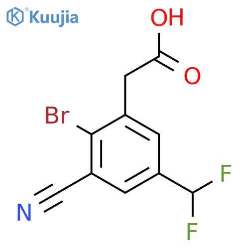 2-Bromo-3-cyano-5-(difluoromethyl)phenylacetic acid structure