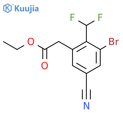 Ethyl 3-bromo-5-cyano-2-(difluoromethyl)phenylacetate structure