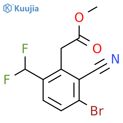 Methyl 3-bromo-2-cyano-6-(difluoromethyl)phenylacetate structure