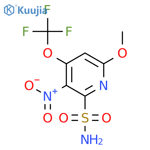 6-Methoxy-3-nitro-4-(trifluoromethoxy)pyridine-2-sulfonamide structure