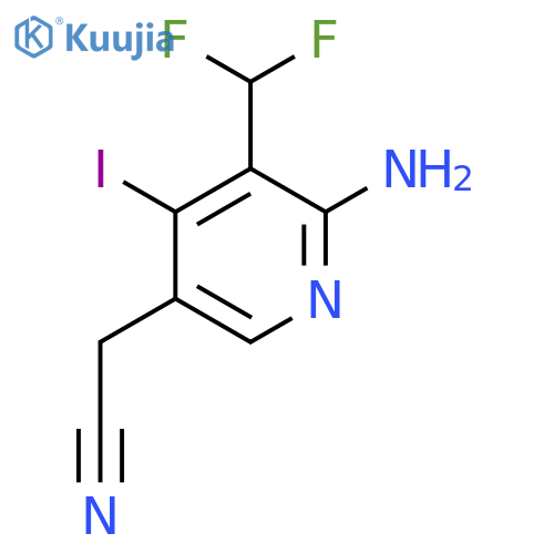 2-Amino-3-(difluoromethyl)-4-iodopyridine-5-acetonitrile structure