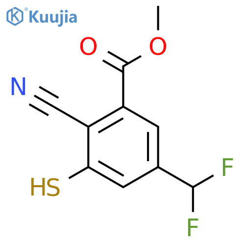 Methyl 2-cyano-5-difluoromethyl-3-mercaptobenzoate structure