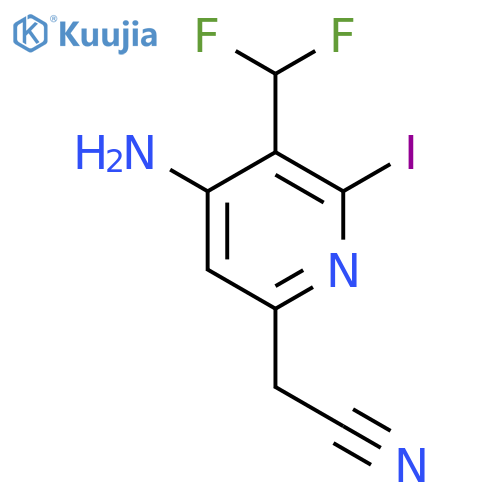 4-Amino-3-(difluoromethyl)-2-iodopyridine-6-acetonitrile structure