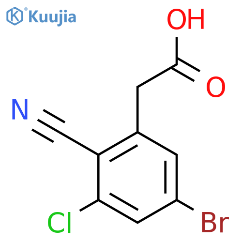 5-Bromo-3-chloro-2-cyanophenylacetic acid structure