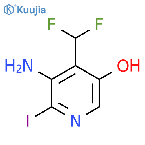 3-Amino-4-(difluoromethyl)-5-hydroxy-2-iodopyridine structure