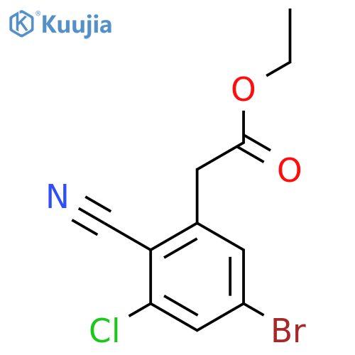 Ethyl 5-bromo-3-chloro-2-cyanophenylacetate structure