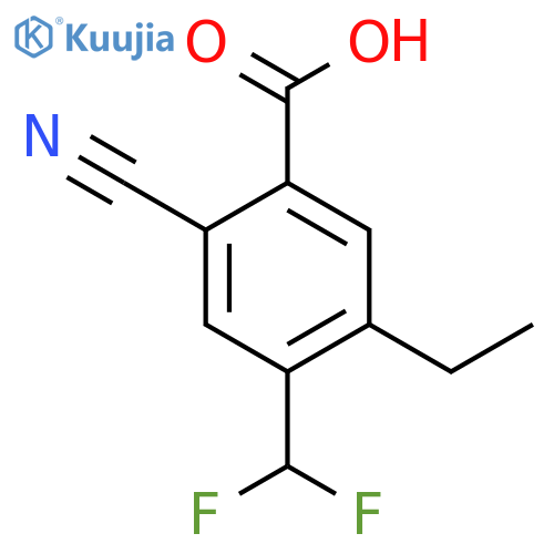 2-Cyano-4-difluoromethyl-5-ethylbenzoic acid structure
