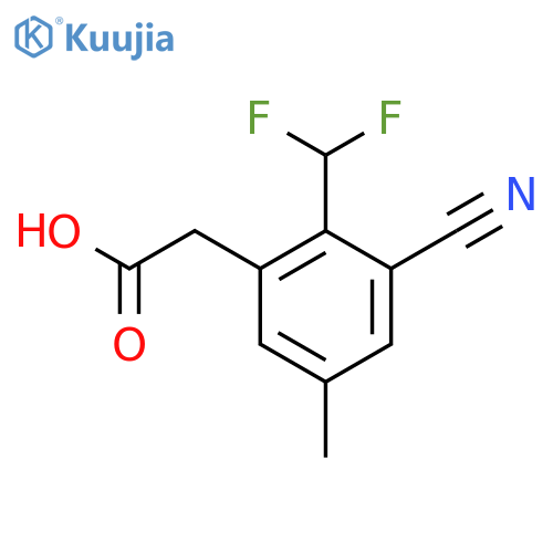 3-Cyano-2-difluoromethyl-5-methylphenylacetic acid structure