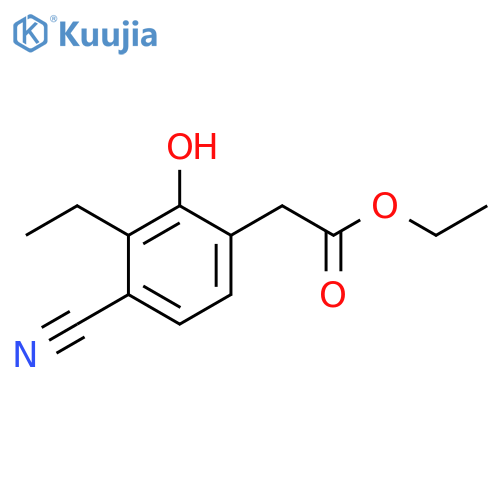 Ethyl 4-cyano-3-ethyl-2-hydroxyphenylacetate structure