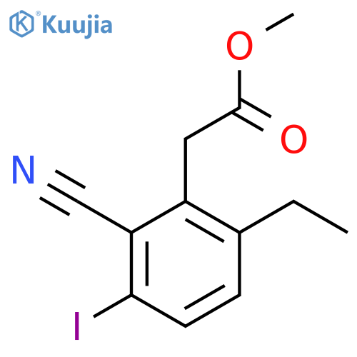 Methyl 2-cyano-6-ethyl-3-iodophenylacetate structure