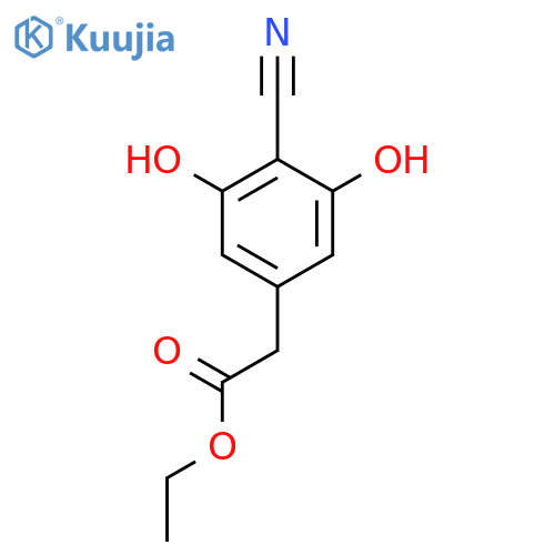 Ethyl 4-cyano-3,5-dihydroxyphenylacetate structure