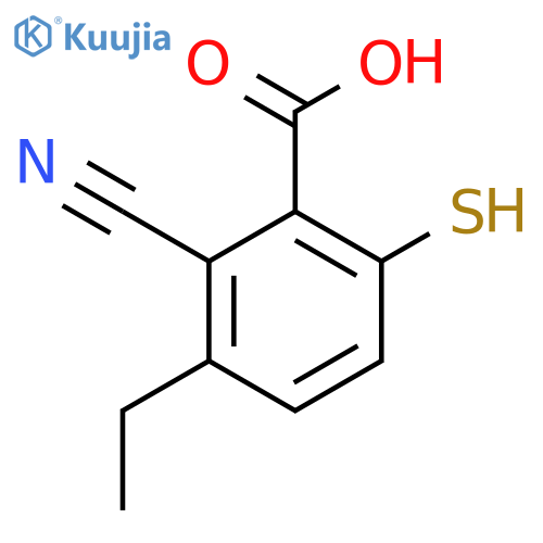 2-Cyano-3-ethyl-6-mercaptobenzoic acid structure