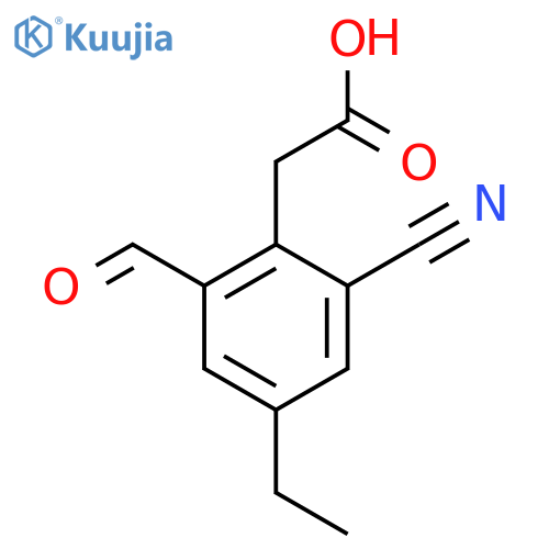 2-Cyano-4-ethyl-6-formylphenylacetic acid structure