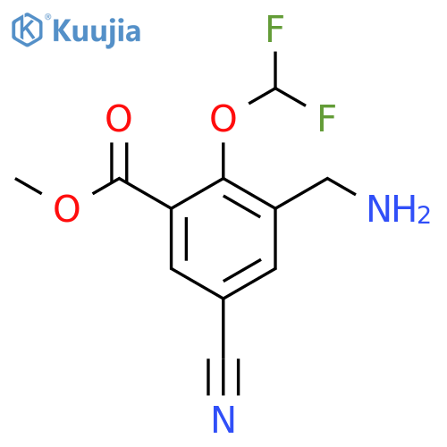 Methyl 3-aminomethyl-5-cyano-2-(difluoromethoxy)benzoate structure