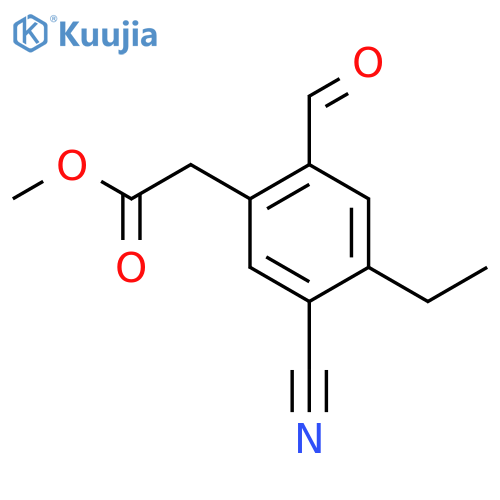 Methyl 5-cyano-4-ethyl-2-formylphenylacetate structure