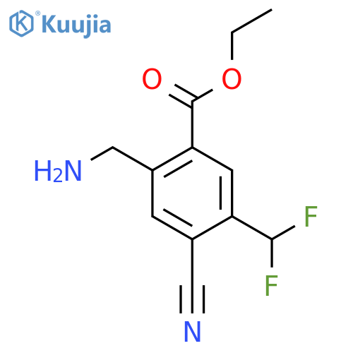 Ethyl 2-aminomethyl-4-cyano-5-(difluoromethyl)benzoate structure