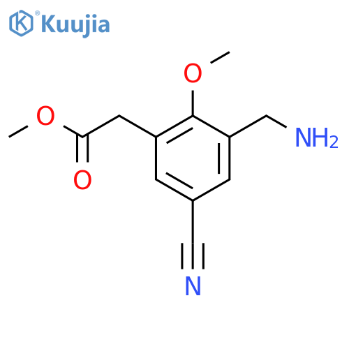 Methyl 3-aminomethyl-5-cyano-2-methoxyphenylacetate structure
