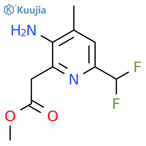 Methyl 3-amino-6-(difluoromethyl)-4-methylpyridine-2-acetate structure